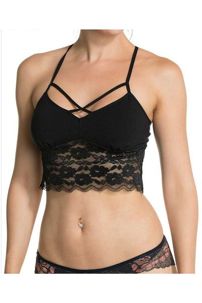 Miorre Γυναικείο Μαύρο Δαντελένιο Bralet