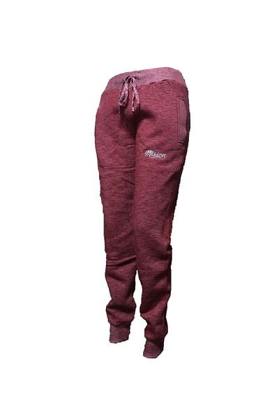 Free World Women's Burgundy Extra Thick Three Thread Cotton Winter Sweatpants