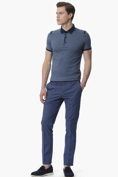 Network Men's Light Navy Blue Trousers 1052903