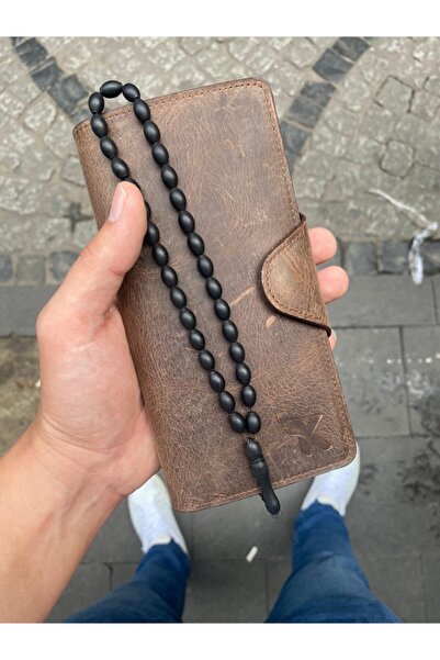 Karalı Deri Karali Deri Telefon Bölmeli Crazy Kahverengi Kilitli Hakiki Deri ...