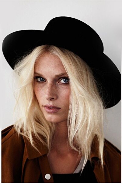 ESUSO Ayarlanabilir Ünisex Bayan Gondol Venedik Şapka Fötr Siyah Renk