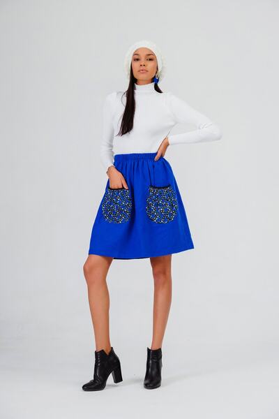 İna Divitin Pazen'den Beli Lastikli, Cepli, Kışlık Etek