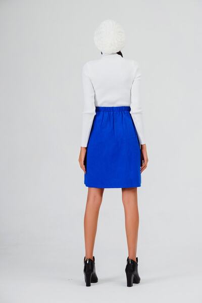 İna Divitin Pazen'den Beli Lastikli, Cepli, Kışlık Etek