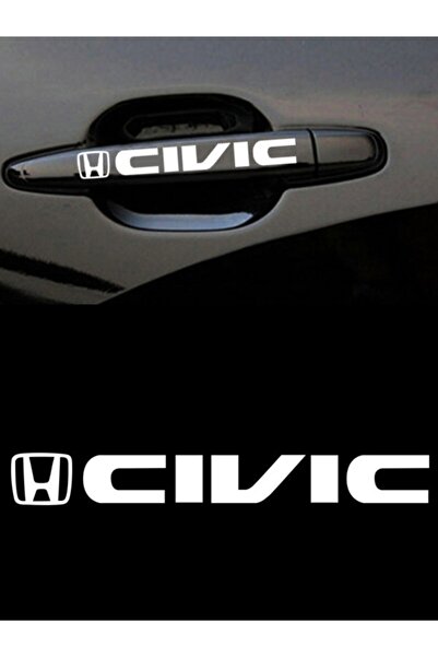 Melek Pazarı 8 Pieces White Color Honda Civic Door Handle Wheel Auto Sticker