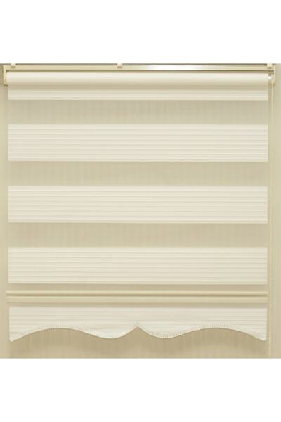 BEFORE Zebra Stor Perde Düz Renk Ekru Pliseli Desen (1552) + Etek Dilimi Hediye