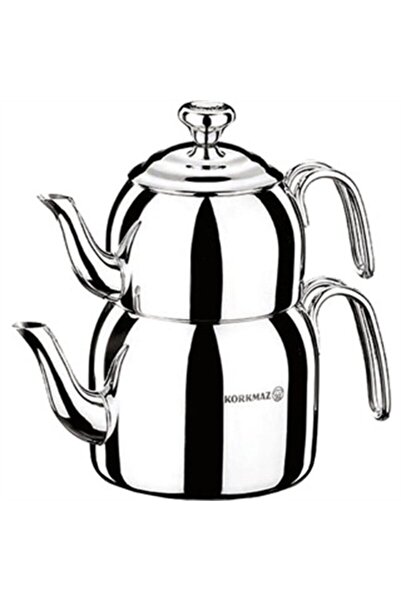 KORKMAZ A056 Droppa Çelik Çaydanlık-midi