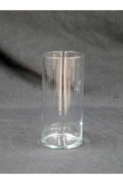 GLASSY Cam Vazo Silindir ( 10 Cm Çap - 15 Cm Yükseklik)