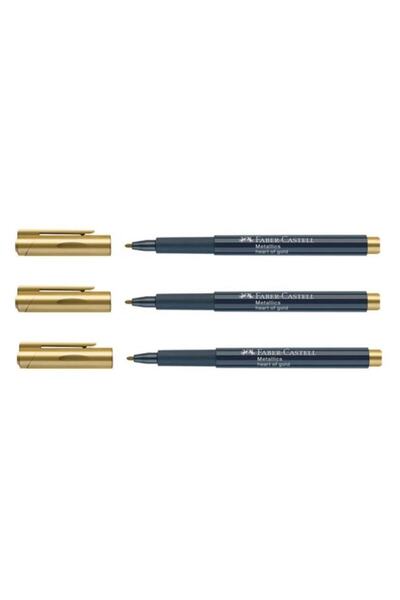 Faber Castell Faber-castell Metalik Markör Altın 3'lü