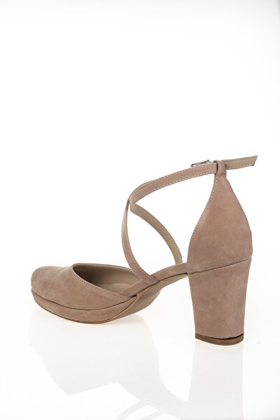 Çnr&Dvs Pudra Süet Topuklu Kadın Klasik Ayakkabı 910cnr
