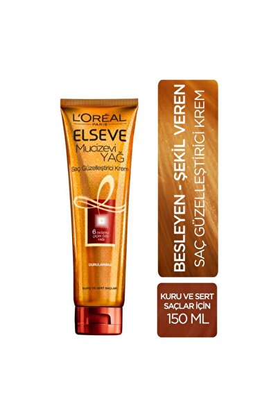 ELSEVE L'oréal Paris Mucizevi Yağ Saç Güzelleştirici Krem 150 Ml - Kuru Ve Sert Saçlar