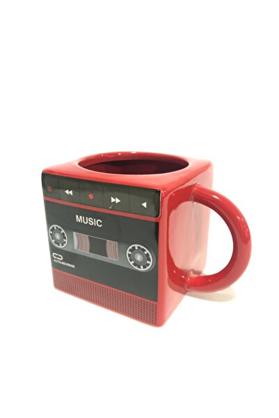 BENT Kırmızı Kaset Çalar Tasarımlı Kupa Bardak