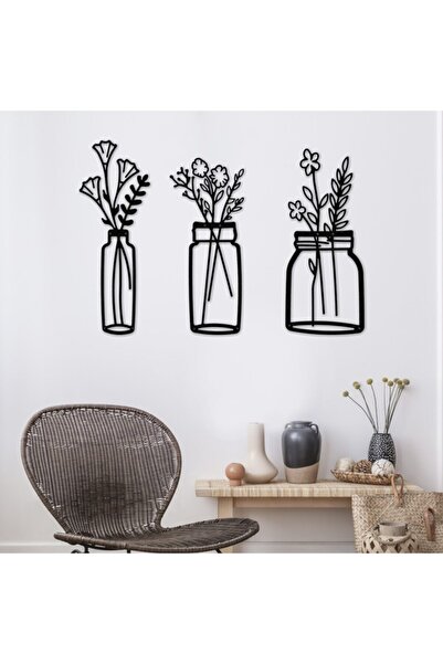 Metalium Concept Dekoratif Metal Duvar Tablosu Bahar Çiçekleri 16x43cm X 3 Adet