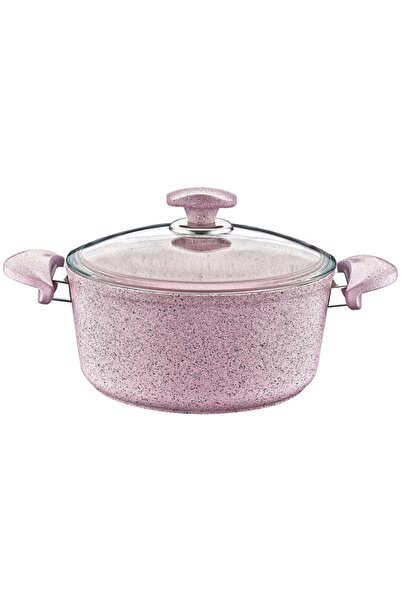 OMS PASLANMAZ OMS - 3110 -.01.02 26*12,5 cm / 5,5 lt. Cam Kapaklı Pembe Grani...