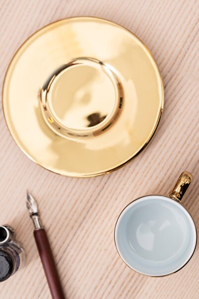 Procity Jandarma Logolu Gold Türk Kahvesi Fincanı