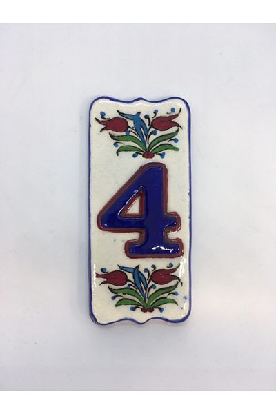 Dost Art Hediyelik Handmade Ceramic Door Numbers And Door Letters Door Number 4