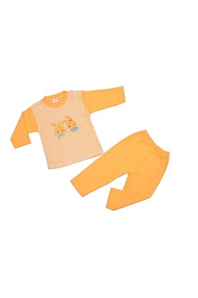 ayyıldız bebe Unisex Bebek Hardal Tavşan Desenli Takımı