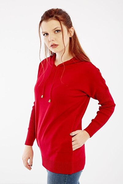 citycenterfashion Women's Red Hooded Sweater Cty-akc-11185