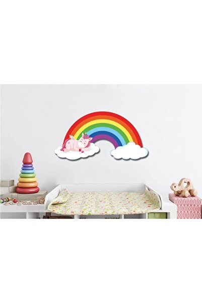 Bulut ve Unicorn Ahşap Duvar Süsü