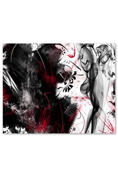 Cakatablo Ahşap Tablo Karışık Dalgalar Noktalar Ve Çizgiler (50x70 Cm Boyut)