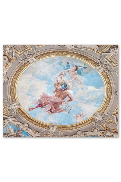 Cakatablo Ahşap Tablo Tavan Resmi Davut Ve Melekler (35x50 Cm Boyut)