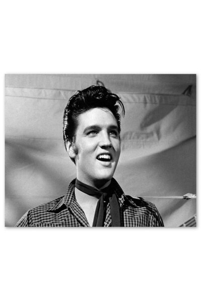Cakatablo Tablou din lemn Elvis Presley zâmbitor cu o eșarfă Sb (dimensiune 2...