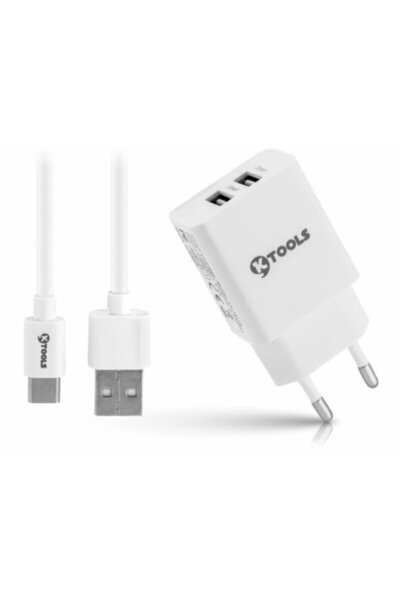 Ktools Life 2.4a Çift Type-c Seyahat Şarj Cihazı 12w Hızlı Şarj Adaptör Ve Kablo