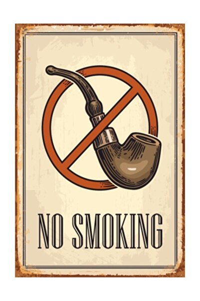 Hayal Poster No Smoking Retro Vintage Ahşap Poster
