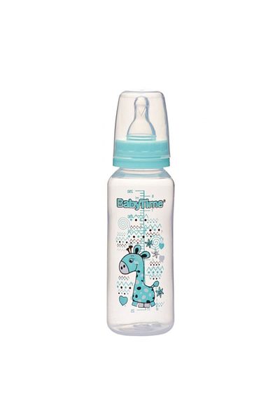 Babytime Bt065 - Green Giraffe Silicone Cherry Baby Bottle 250 ml Pp Tipped