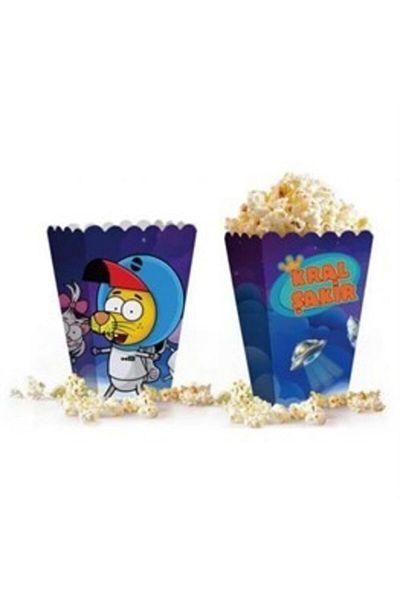 PapatyamPartiEvi Pop Corn Corn Box King Şakir Space Themed Pack of 10