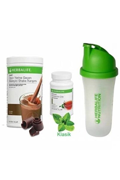 Herbalife Shake Çikolata 550 Gr + Çay Klasik 50 Gr + Shaker