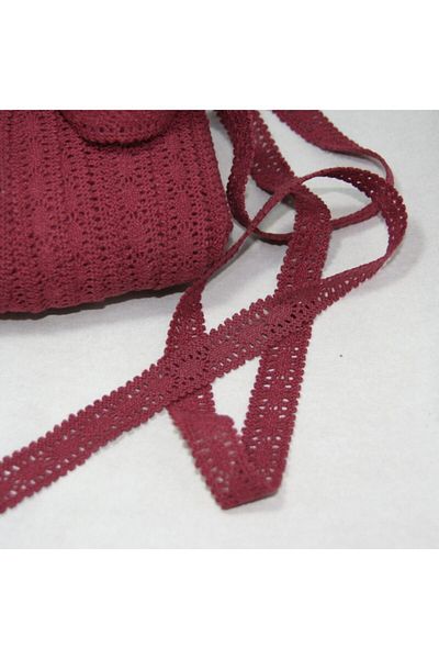 tuhafiyecimiz 20mm Burgundy Colored Cotton Lace (34516)