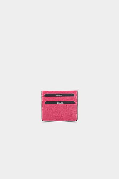 GUARD Fuchsia Saffiano Leather Card Holder - Patlı Design