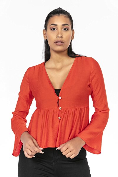 DISENTIS MODEST Червоний іспанський жіночий болеро - на ґудзиках спереду, короткий