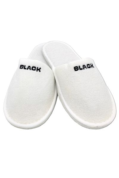CF Color Feet Pack of 4 White Towel Bathroom Slippers