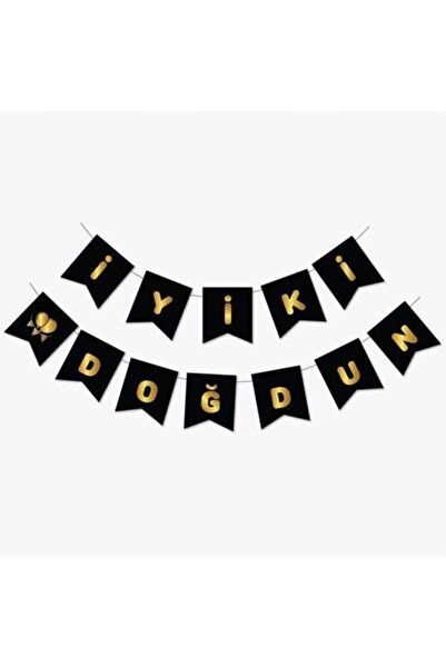 DÜVENCİ TİCARET لافتة مذهبة لعيد ميلاد سعيد باللون الأسود والذهبي