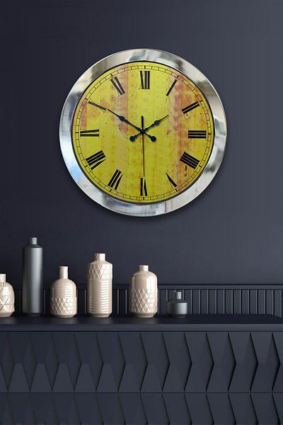 Kasva Concept 36 cm Chrome Metal Vintage Design Wall Clock