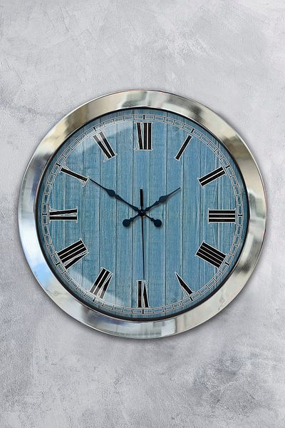 Kasva Concept Gift 36 cm Chrome Metal Milano 2 Wall Clock