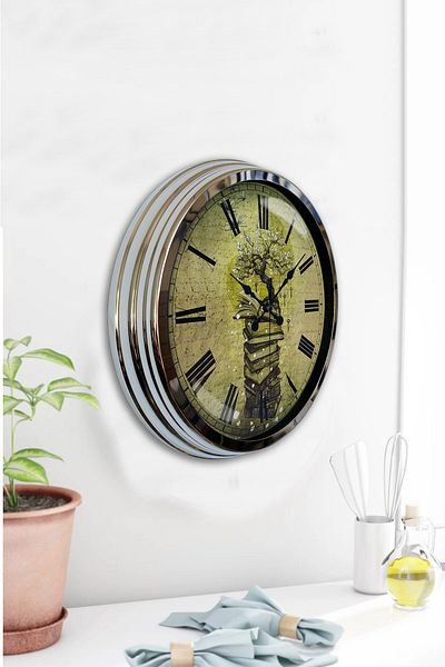Kasva Concept Gift 40 cm Chrome Metal Book Wall Clock