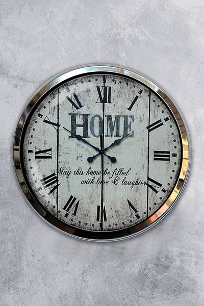 Kasva Concept Gift 40 cm Chrome Metal Home Wall Clock