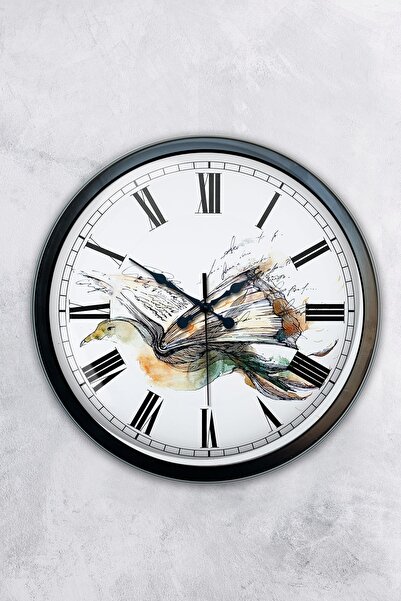 Platin Saat هدية ساعة حائط مكتبة معدنية سوداء مقاس 40 سم