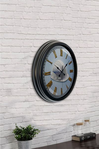 Kasva Concept Gift 40 cm Black Metal Construction Wall Clock