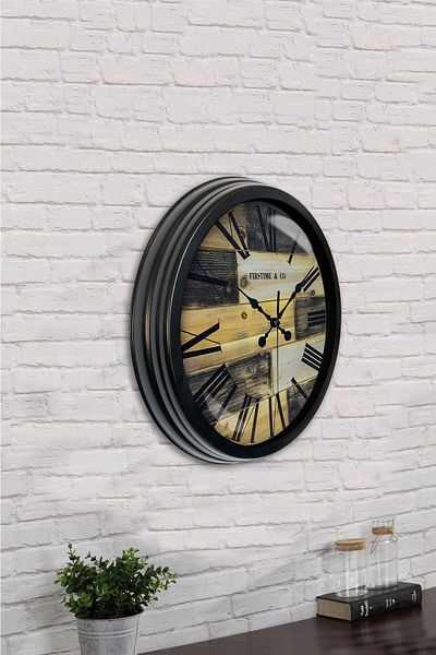 Kasva Concept Δώρο 40 εκ. Μαύρο Μεταλλικό Ρολόι Τοίχου Firstime
