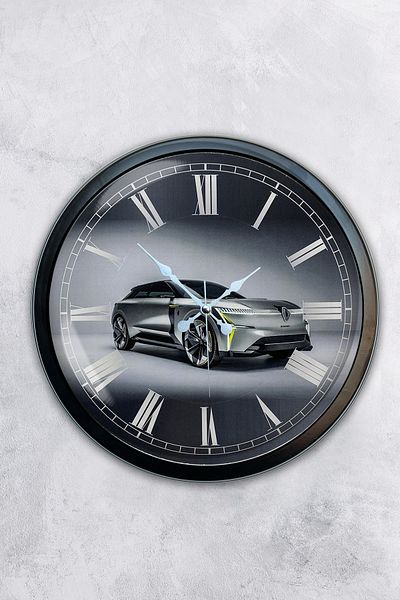 Kasva Concept Gift 40 cm Black Metal Car Wall Clock