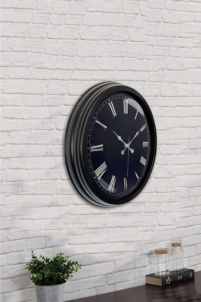Kasva Concept Gift 40 cm Black Metal Black Color Wall Clock