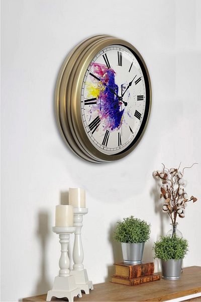 Kasva Concept 40 cm Antique Metal Different Worlds Wall Clock