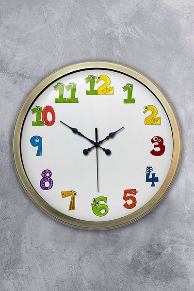 Kasva Concept 40 cm Tumbled Metal Children Wall Clock