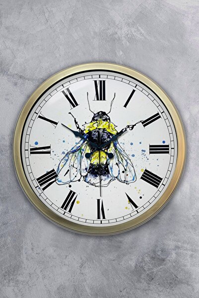 Dream Gift ساعة حائط هدية على شكل نحلة معدنية عتيقة مقاس 40 سم