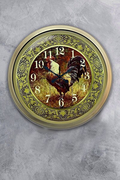 Dream Gift ساعة حائط ديك حائط معدنية مقلوبة 40 سم هدية