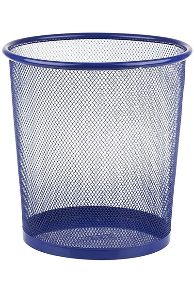 Bigpoint Metal Perforated Trash Can Medium Blue