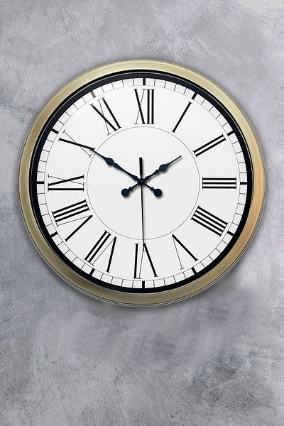 Kasva Concept Ceas de perete clasic roman din metal antic de 40 cm